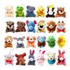 Plush Toy Set - 24 Cute Mini Animal Figures for Party Favors, Festivals, and Prizes - Assorted Lion, Sheep, Chick, Rabbit, Dog, Tiger, Frog, Bear -