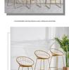 Nordic Iron Art High Back Metal Bar Chair - Stylish and Simple Design.