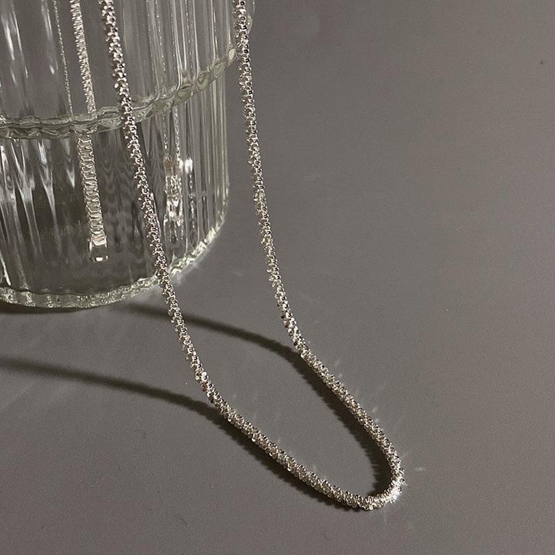 Collier pendentif tempérament Gypsy plaqué chaîne unie étincelante simple chaîne de clavicule polyvalente pour femmes