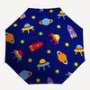 1pc Space-themed decor Automatic Folding Umbrella - 8-Rib Iron Frame, Windproof, Portable Sunshade with Plastic Handle for Travel & Outdoor