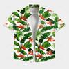 Vacation Style Coconut Tree Printed Short Sleeve Shirt, Loose Lapel Fake Two-Piece Design, Casual Breathable Outfit for Daily Wear and Beach Trips