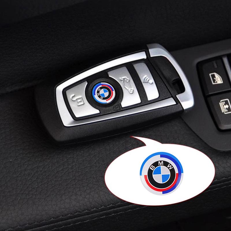 5Pcs 3D Aluminum Car Key Emblem Stickers, Auto Remote Key Logo Decal Replacement Badge Fit For BMW G30 G32 G01 G02 G05 G06 G07