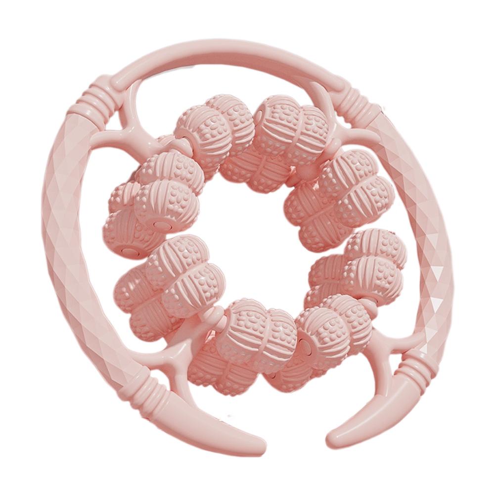 Circular Leg Clamps Roller Ergonomic Massage Roller Muscle Roller Calf & Thigh Roller for Cellulite Lymphatic Drainage розовый