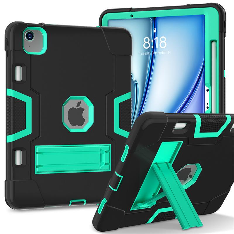 iPad 10th Gen 2022 Silicone Case with Stand, Drop-proof, Color Block Design, Full Coverage for iPad A16 11th Gen