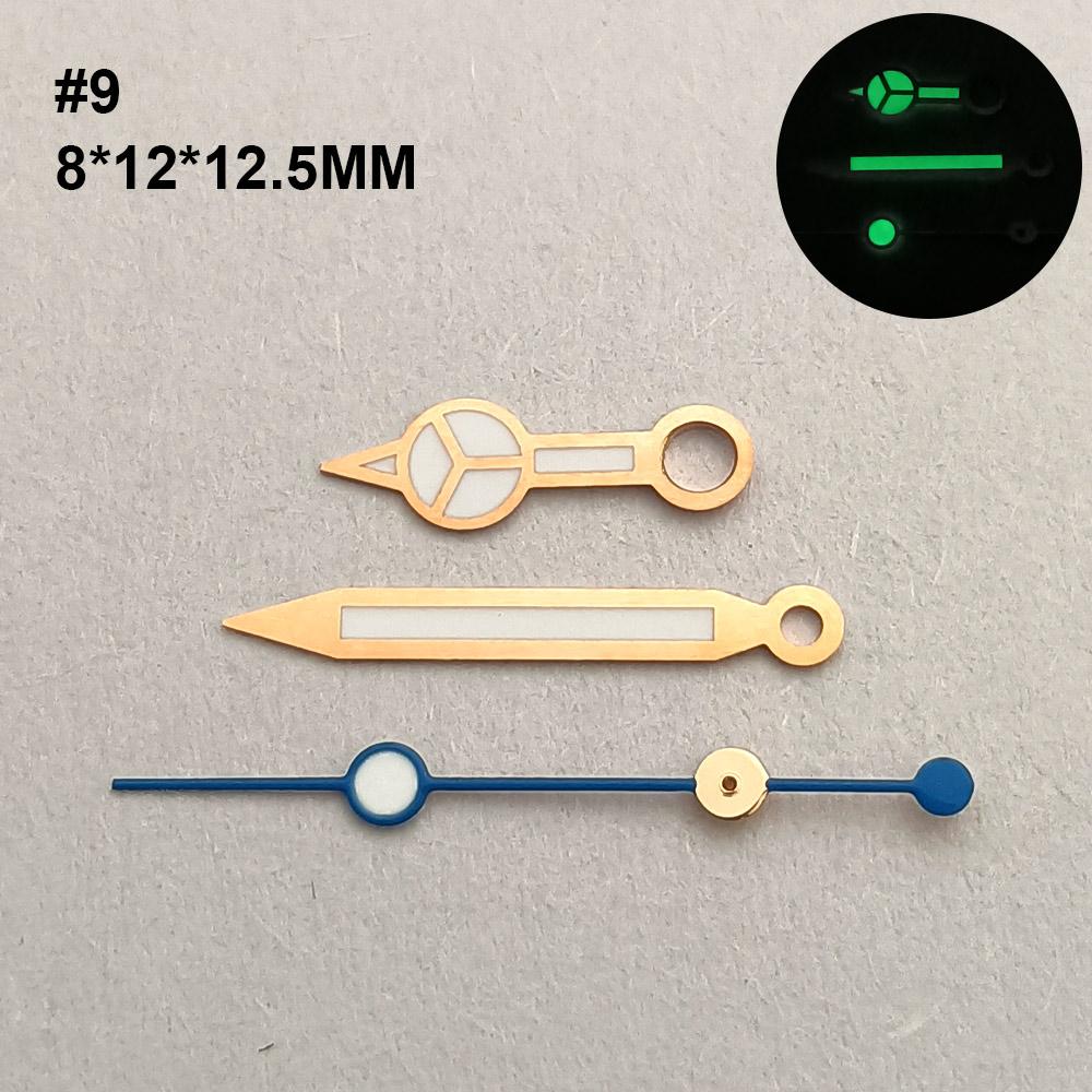 Uhrzeiger C3/bgw9 Blau Grün Leuchtend passend für NH-35-36 Uhrwerk Mechanische Armbanduhr Zubehör Silber Gold Roségold Schwarz