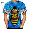 Summer New Fashion Animal Bee 3D Printed Pattern Men's T-shirt Casual Short Sleeved