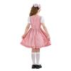 Girls Traditional Farm Dress with Apron and Headscarf Bavarian Oktoberfest Costume for Kids Rustic Country Style Outfit