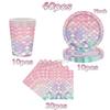 Mermaid Birthday Party Decorations Tableware Plate Cup Napkin Balloon Hanging Banner Party Decor Girl Favor Baby Shower Supplies