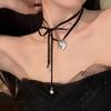 Enchanting Heart-shaped Bow Tie Neck Chain Fashion Jewelry Accessory For Valentines Day, Daily or Party Occasions All Seasons