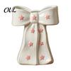 Elegant Ceramic Bud Vase Bow with Star, Decorative Flowers Vase, Creative Flower Modern Nordic Home Decor Arrangement Holder for Living Room