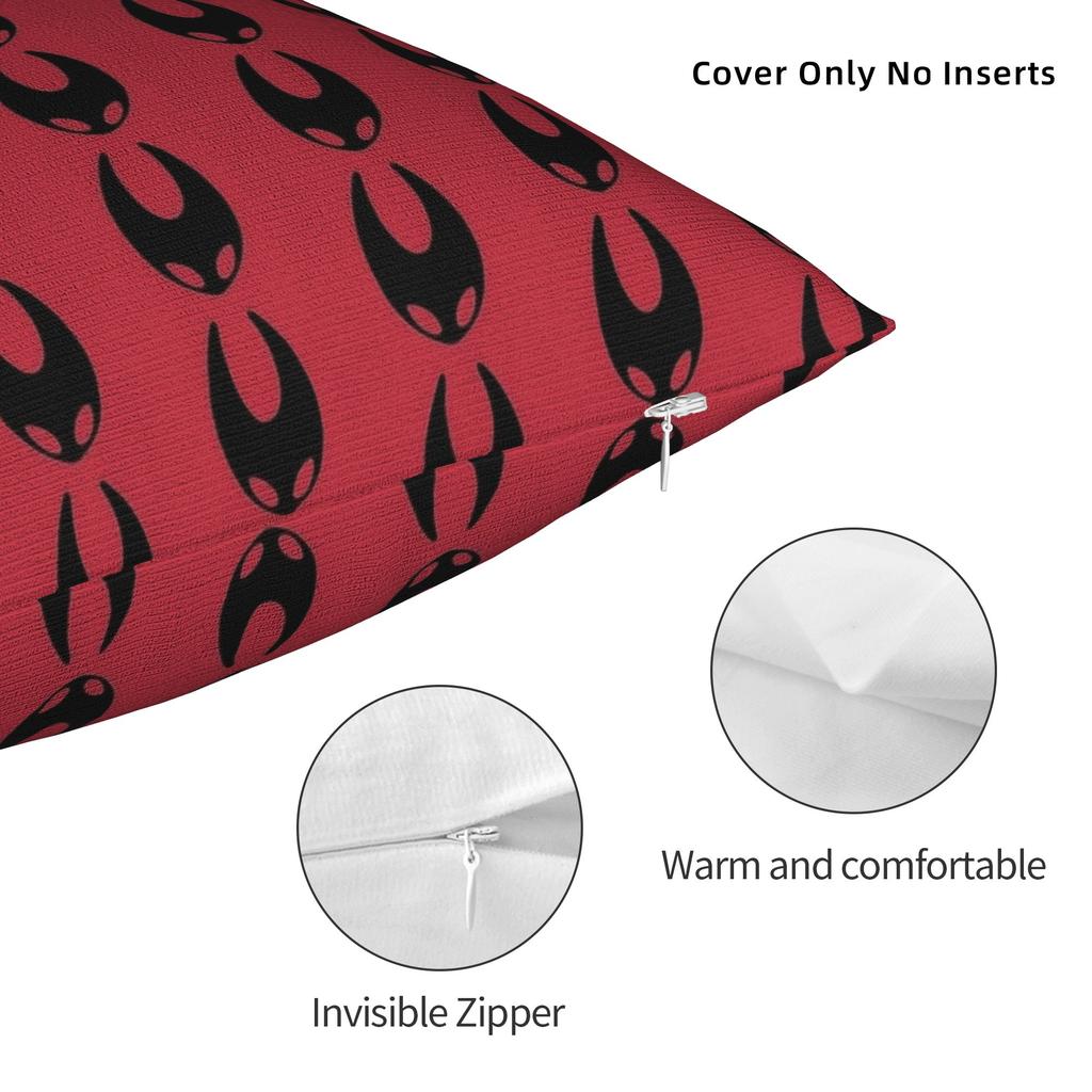 Hollow Knight Silksong Square Pillow Cases Cartoon Cushion Covers Fashion Zippered Decorative Pillowcase for Home 18x18