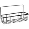 Black metal kitchen shelf, hanging on a rail, RADKA, 30x10.5x17cm