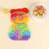Cartoon Bear Sensory Activity Board Stress Relief Double Sided Sensory Board with Silicone Strings Boys Girls Silent Fidget Toy Travel Essentials