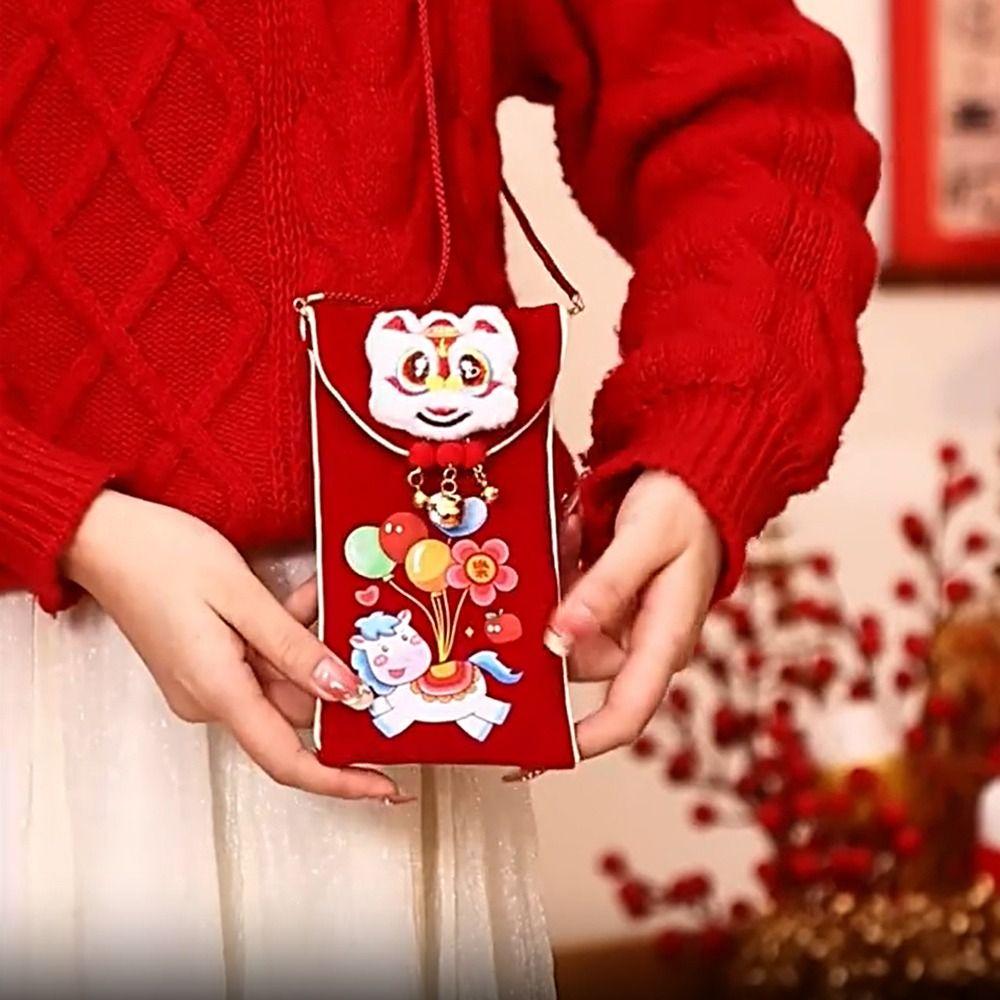 Chinese Style New Year Money Envelopes 2026 Horse Year Lucky Money Bag Money Pocket Kids Gift