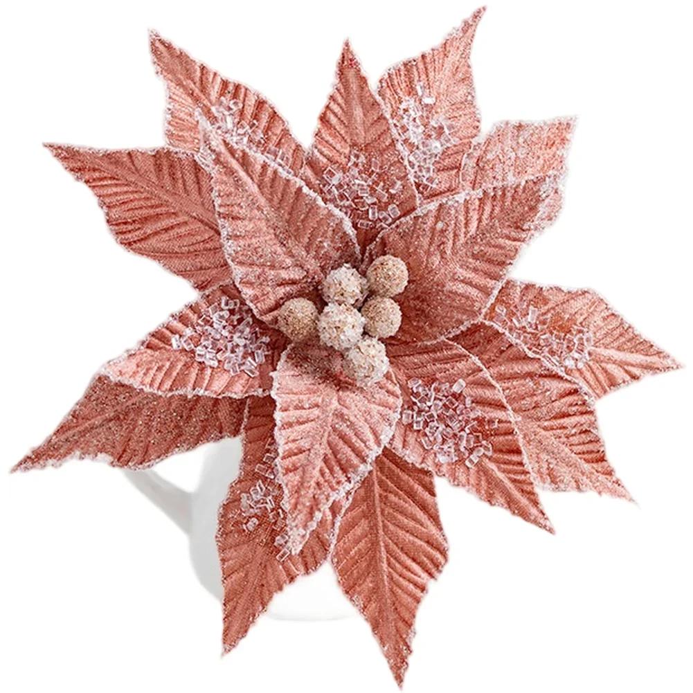 1 Stück 26cm Weihnachtsbaumdekoration Weihnachten Simulationsblume Reifblume DIY Partyatmosphäre Dekorationen