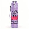 1PC Crab Wobbly Teacher Quote 750ml Color Plastic Sports Water Bottle Leakproof Flip Straw Lid Suitable for Sports Office Home Use