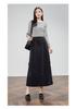 Design sense, pleated workwear style, half skirt, women's A-line skirt, handsome long skirt