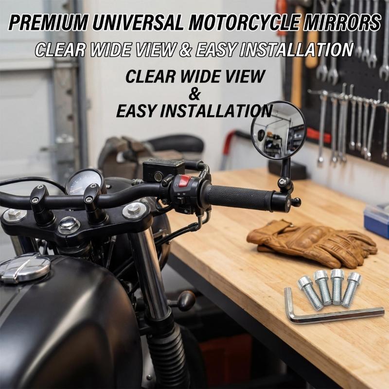 Vibration Proof Motorcycle Rearview Mirror Expanded Visual Range Glares Resistant Mirror Effortlessly Setups