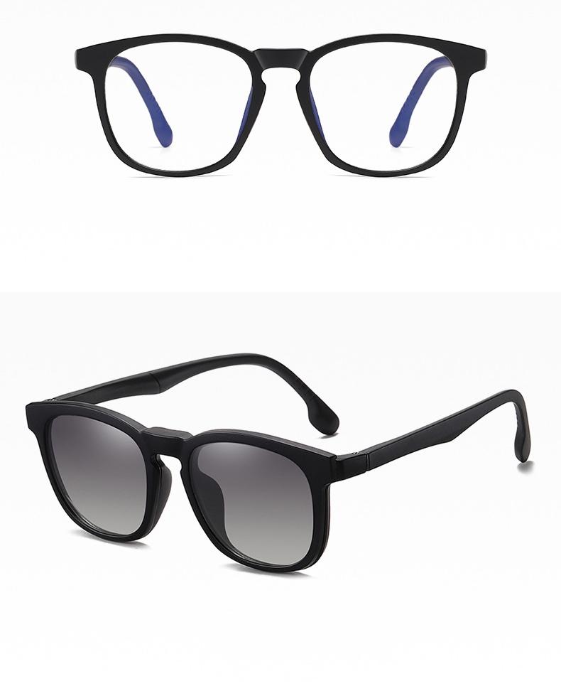 2 In 1 Magnet Polarized Sunglasses Men Women Classic New Square Gradient Sunglasses Anti-Blue Glasses Frame Clear Prescription