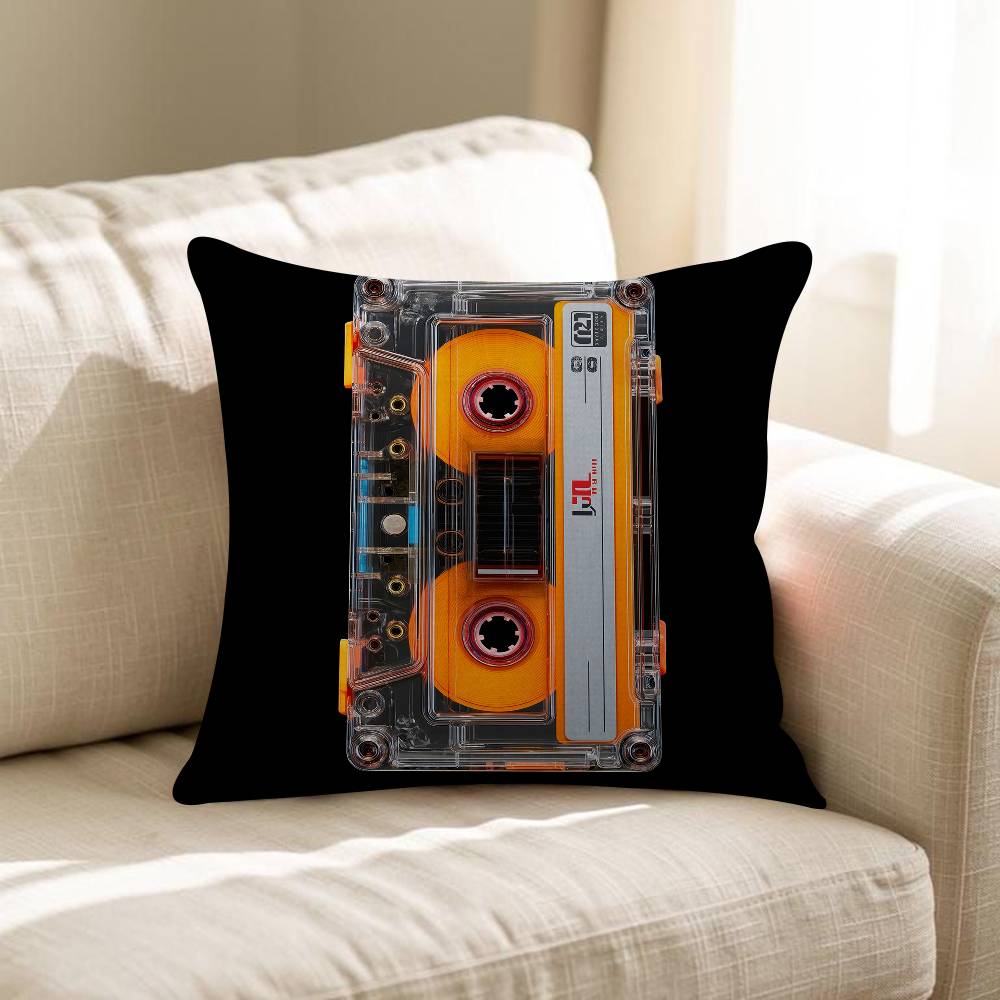 Magnetic Radio Tape Cassette Maple Design Cushion Cover Happy Autumn Harvest Decor Holiday Decorati Pillow Cover