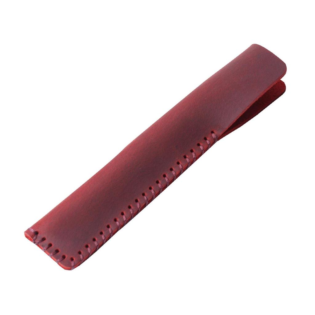 Cowhide Fountain Pen Sleeve - Personalized Retro Handmade Protective Cover with Large Capacity