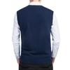 Men's Solid V-Neck Wool Knit Vest - Sleeveless Pullover for Spring and Autumn