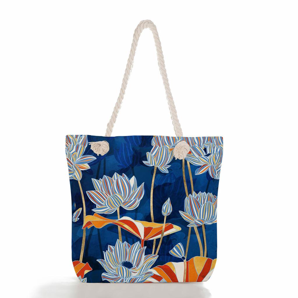 Animal Print Thick Rope Single-shoulder Beach Bag 7238