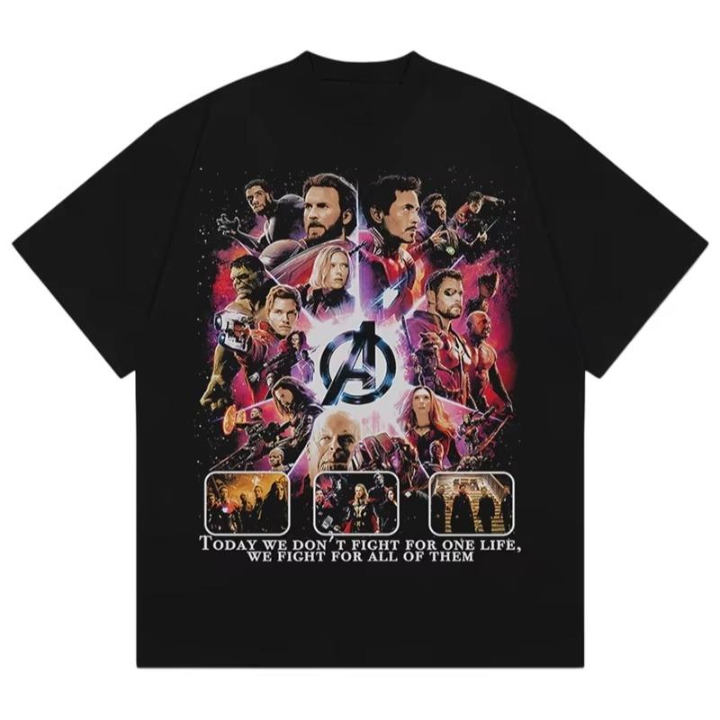 

Avengers Endgame Fight for All of Them Graphic TShirt Hip Hop Streetwear Oversized Cotton Casual Crew Neck Short Sleeve Tee M