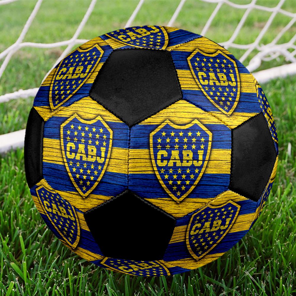 Pallone da Calcio Boca Juniors, colorato, adatto a tutte le età, cucito a macchina, materiale PVC, qualità da competizione, resistente e con elevato rimbalzo
