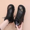 Fashion Winter Women Leather Ankle Boots Female Non-slip Warm Snow Boots Mother Waterproof Flat Heels Booties Free Shipping