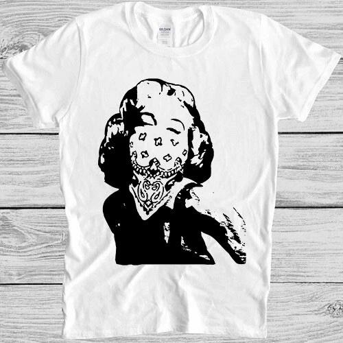 Marilyn Monroe Wear Bandanna Gangsta Top Cool Meme Gift Tee T Shirt M1150 XS