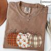 Comfort Colors® Fall Pumpkin T-Shirt, Autumn Fall Shirt, Thanksgiving Shirt, Pumpkins Shirt, Checkered Pumpkin Shirt