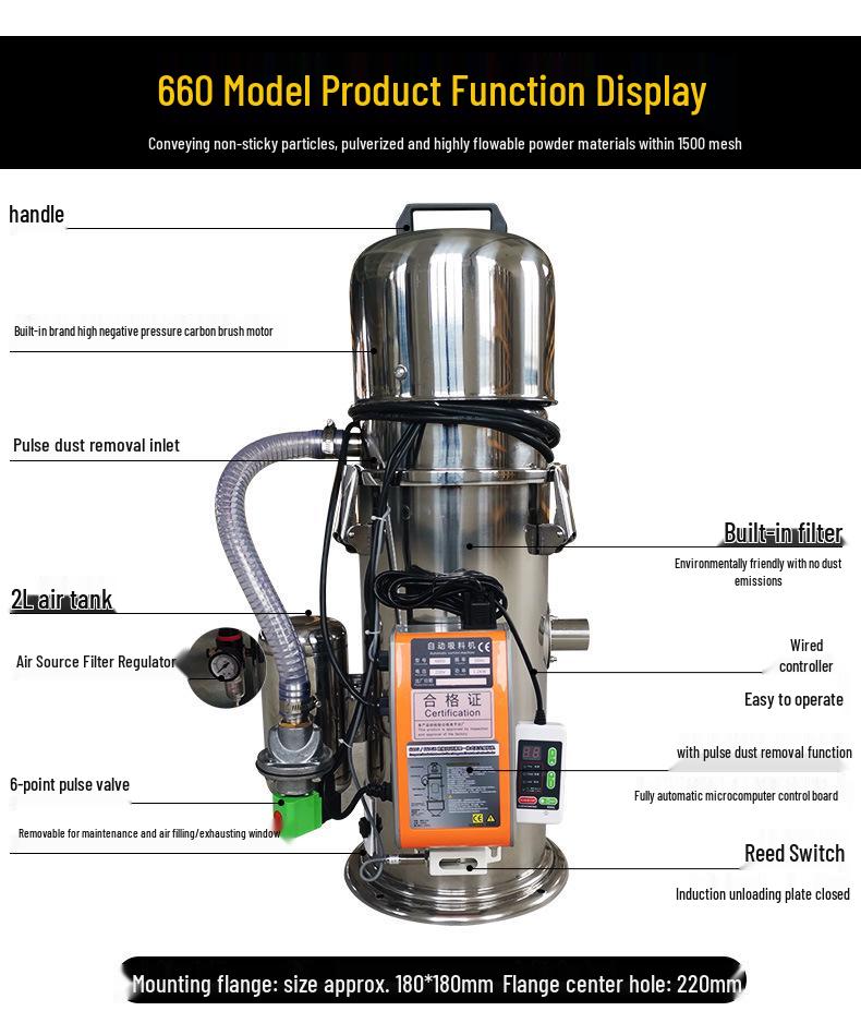 300G Automatic Plastic Pellet Vacuum Feeder Machine (Tax Excluded)