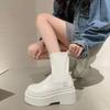 Spring and Autumn Paragraph Round Head Short Boots with Short Barrel Thick Bottom Sleeve Rubber Coarse Heel Fashion Boots