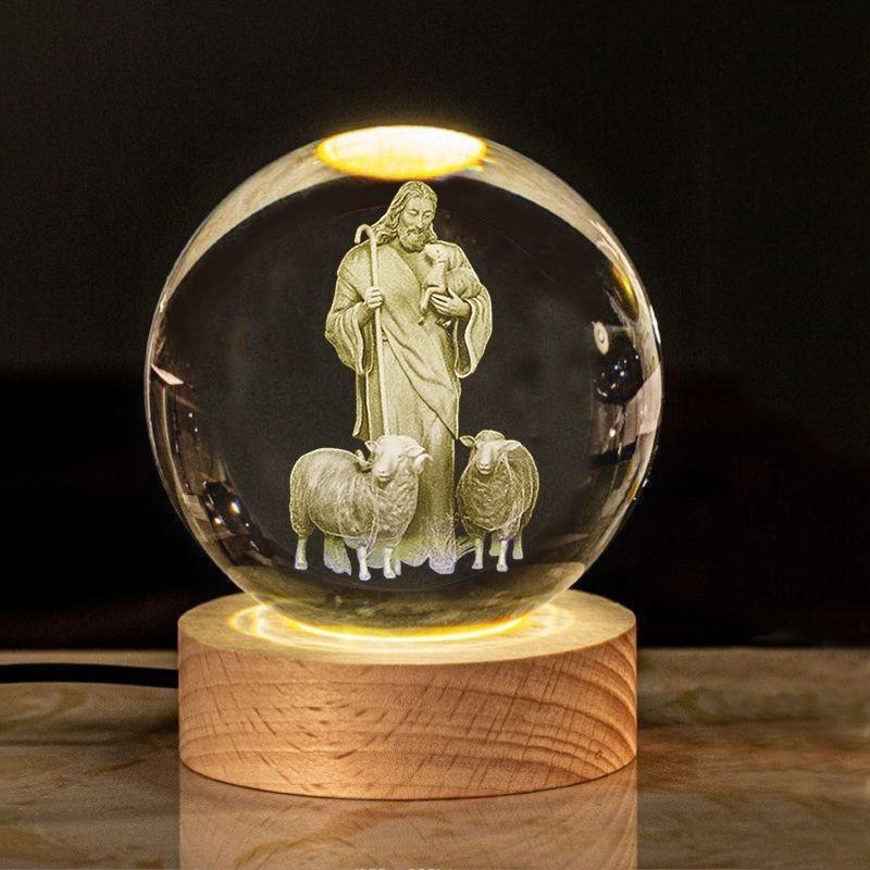 Creative luminous crystal cross for church activities, souvenirs, birthday gifts, office tabletop decorations