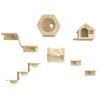 Wooden Cat House Elevated Bed for Cats Wall Mounted Kitten Villa Climbing Shelf for Pets Floating Shelves for Sleeping