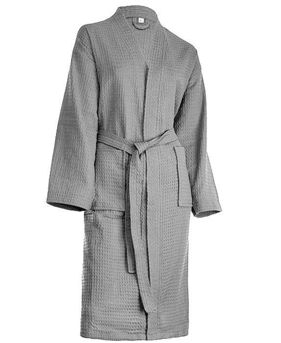 Hommes et Femmes Coton Gaufre Kimono Peignoir De Bain Robe De Spa - L