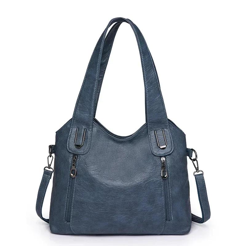 Solid Color Fashi Women Handbags Soft Leather Tote Bag Casual Big Crossbody Bags for Women New Shoulder Messenger bags Bolsa