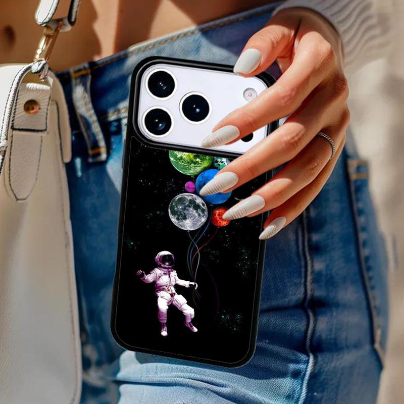 Starry Space Moon Astronaut Aesthetic Phone Case For iPhone 17 Air 14 15 13 12 Max Cover For Apple 16e 11 Pro Max Plus Coque