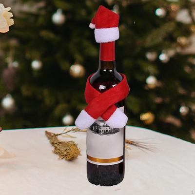 Christmas Wine Bottle Cover Set Ornament Red Color Wear Resistant Soft and Comfortable