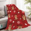 Cartoon Christmas Reindeer Printed Blanket for Sofa Travel Camping Living Room Office Conditioning Blanket for All Seasons Gifts