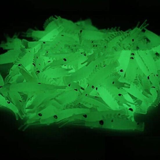20Pcs 4cm Luminous Silicone Artificial Shrimp Fishing Lure Soft Bait Tackle Tool