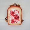 Women funny Toast backpack female school bag cute creative fun student bag