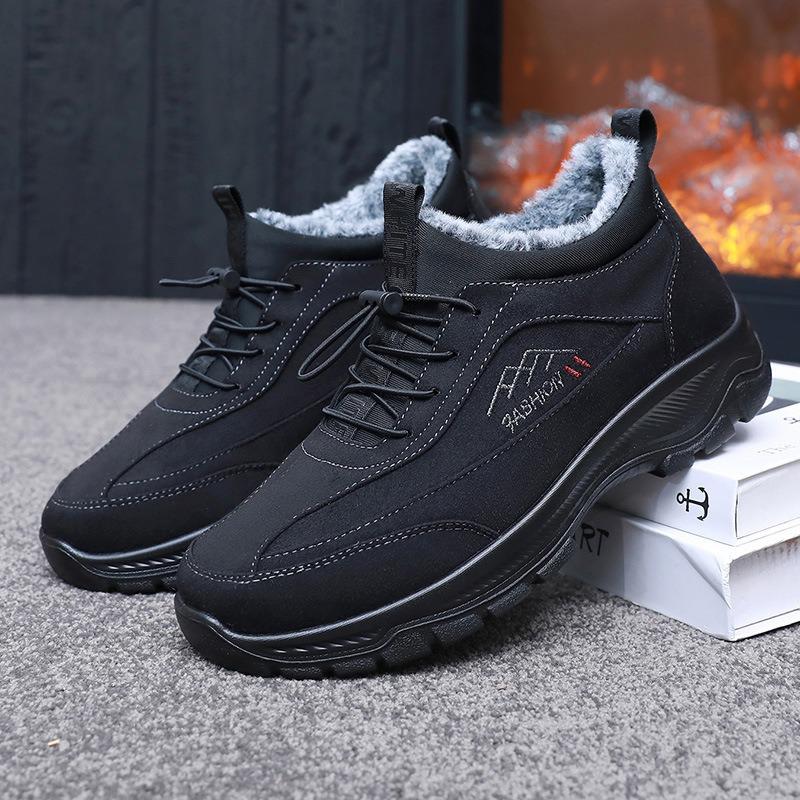 Nye vinter-men's Plus Velvet-sneakers Sklisikkert vanntette Hold varmen høye støvler