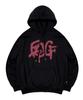 Pink Graffiti Escf Logo Print Hoodie Black