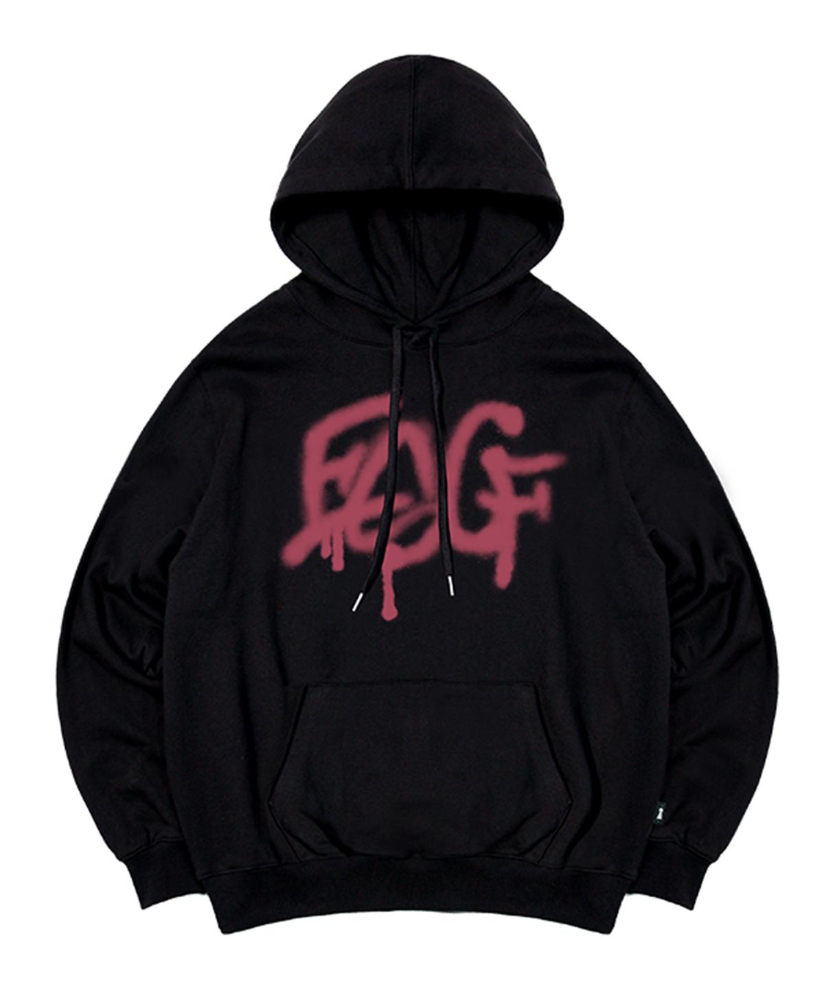 Escape From Pink Graffiti Escf Logo Print Hoodie Black M