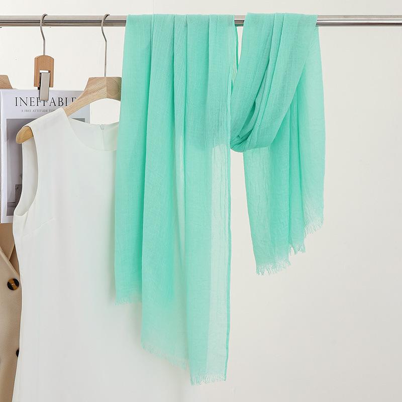 Monochrome Thin Scarf Women'S Sunscreen Shawl Solid Color Simple Imitation Cotton And Linen Silk Scarf High-End Yarn