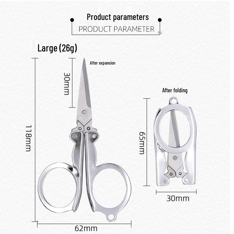 Portable Stainless Steel Folding Scissors Nail Clippers - Compact Travel-Size for Fishing Line & Nose Hair, Free Shipping