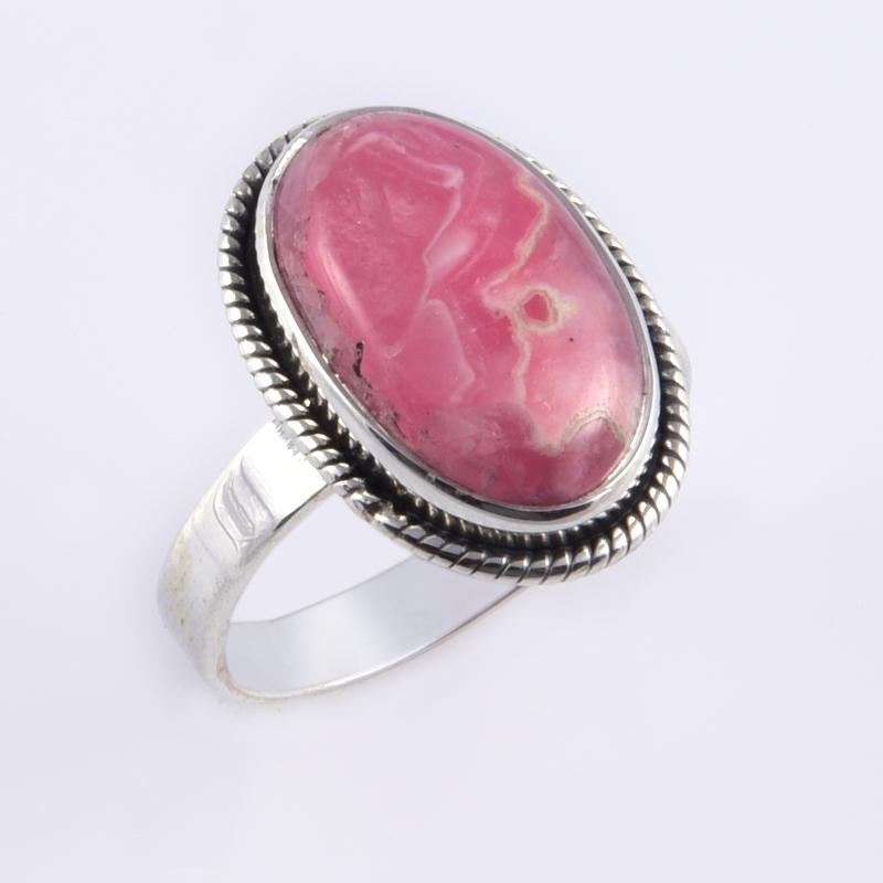 Natural Rhodochrosite Gemstone Handmade 925 Sterling Silver Gift Ring S.7 E9D80