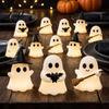 Mini Ghost Figurines for Crafts Halloween Luminous Figurines Glow in The Dark Cute PVC Statues Miniature Statue Micro Landscape Tiered Tray